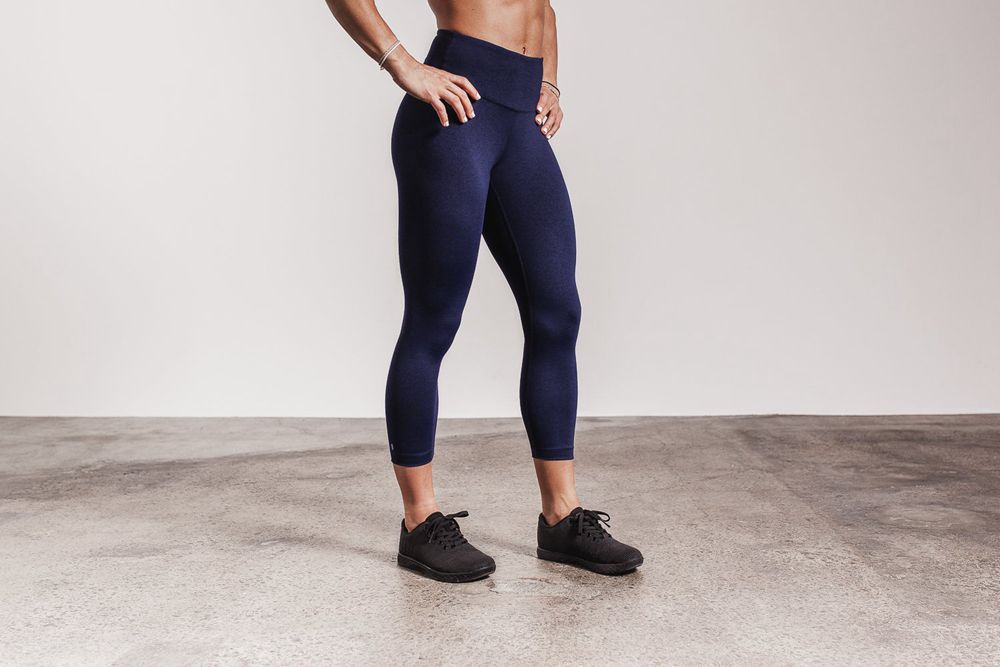 Leggings NOBULL Femme Bleu Foncé Marine - NOBULL High-Rise Crop,France (7206-VPMDO)